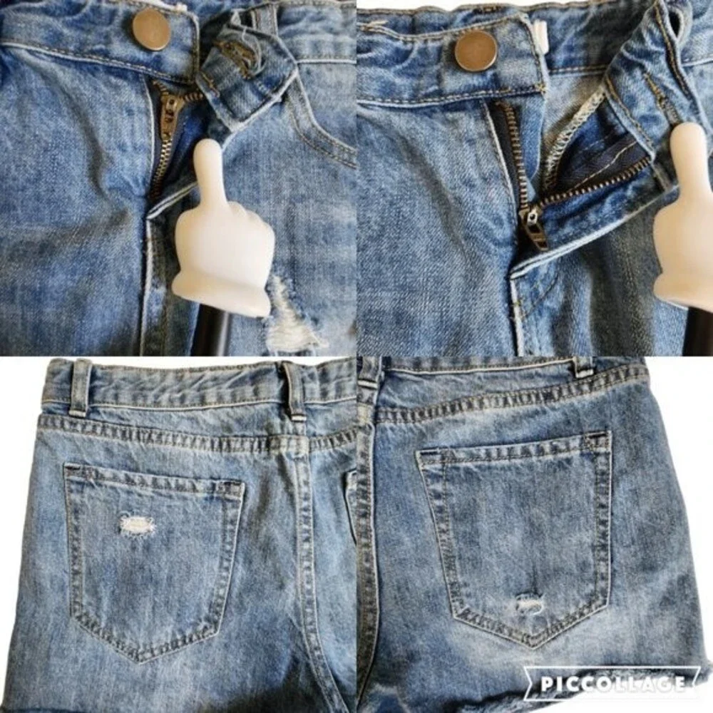 Mod Ref blue distressed jean shorts sz M